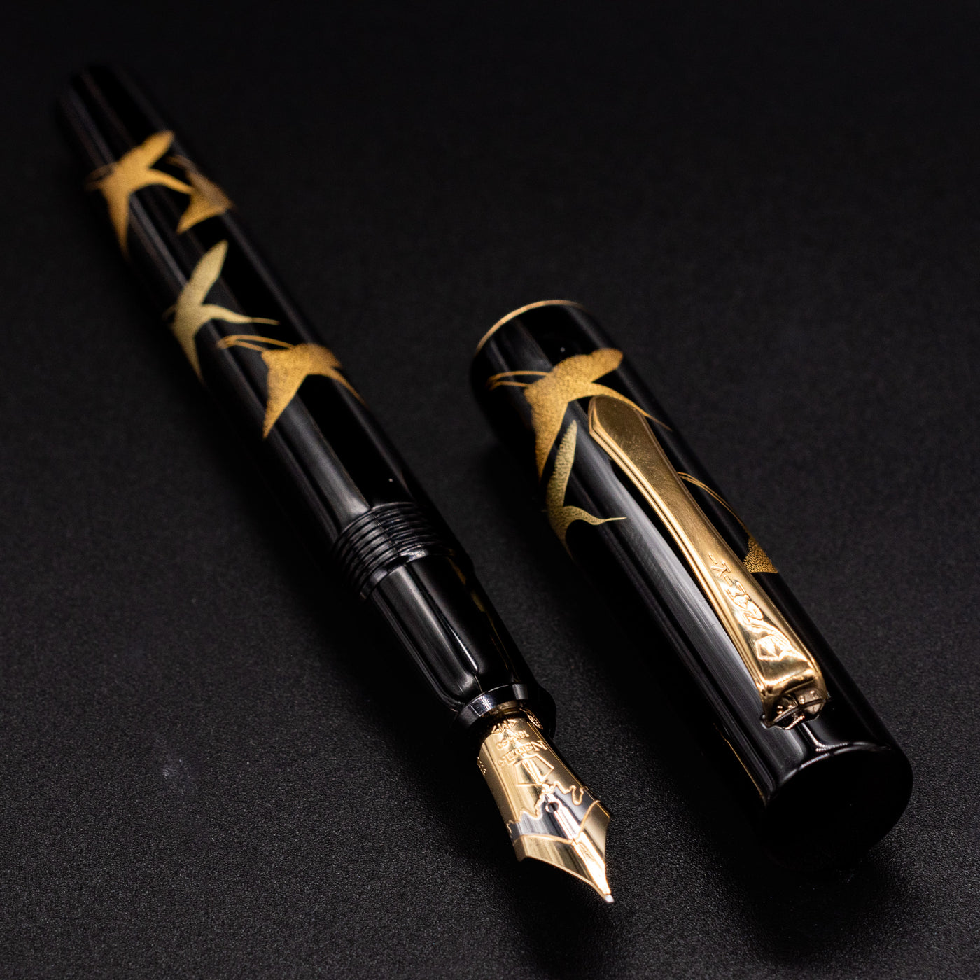 Namiki Chinkin Yukari Crane Fountain Pen gold trim