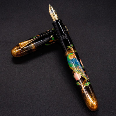 Namiki Yukari Royale Parrot with Peach Fountain Pen black lacquer