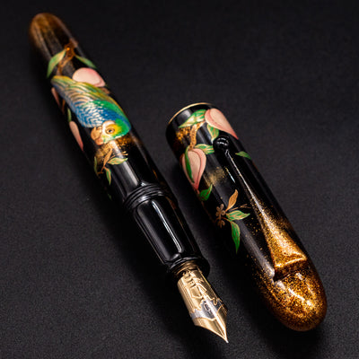 Namiki Yukari Royale Parrot with Peach Fountain Pen maki-e technique