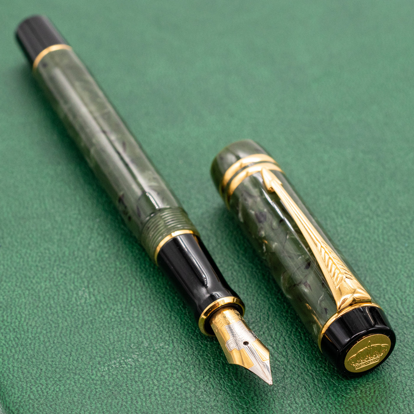 Parker Duofold International Jade Green Fountain Pen marble