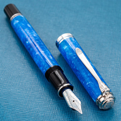 Pelikan Souveran M805 Vibrant Blue Fountain Pen rhodium plated