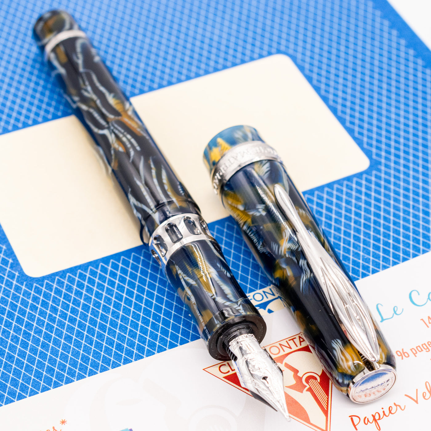 Pineider Antichi Materiali Wilde Blue Fountain Pen resin