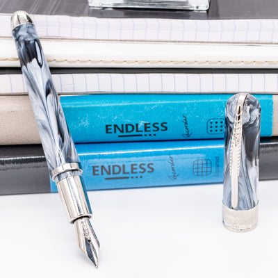 Pineider Avatar Mini Fountain Pen - Grey Zebrino