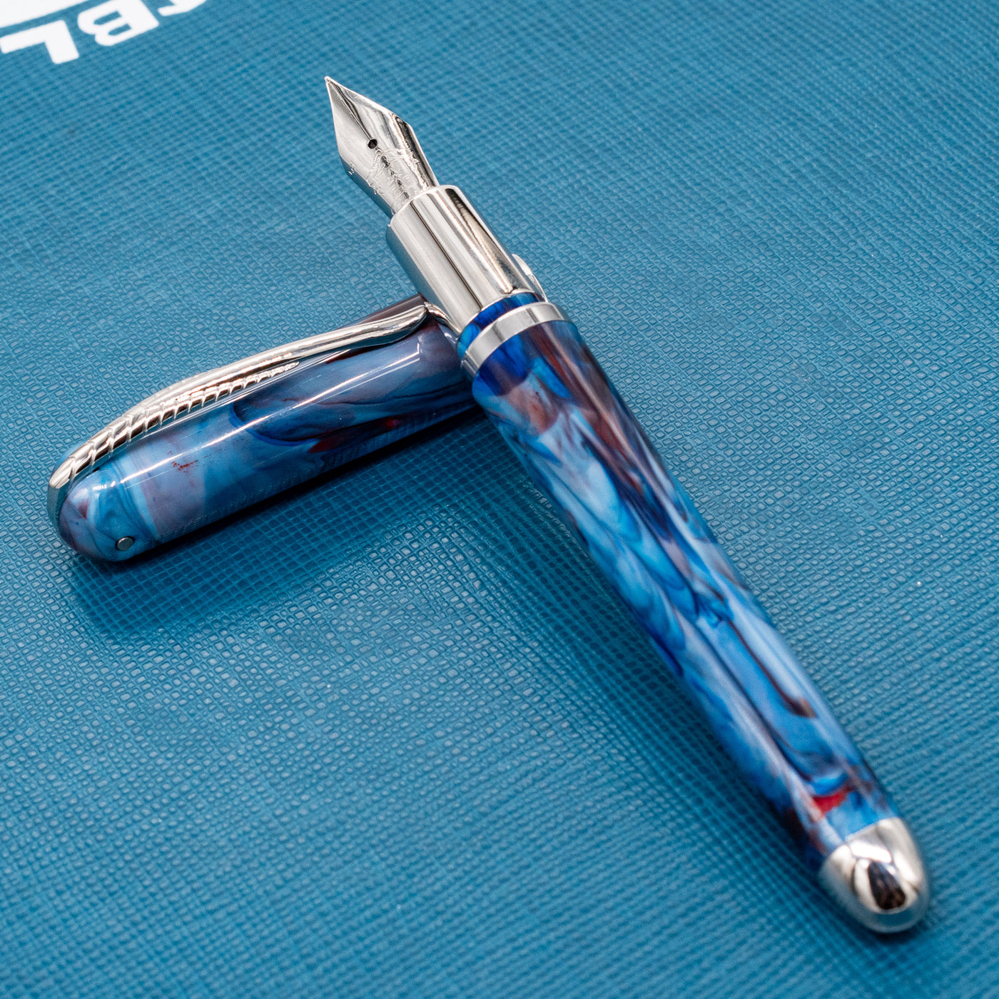 Pineider Avatar Mini Fountain Pen - Red Blue Solidate resin