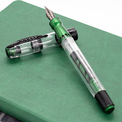 Pineider Mystery Fast Filler Fountain Pen - Green (14k Nib) clear