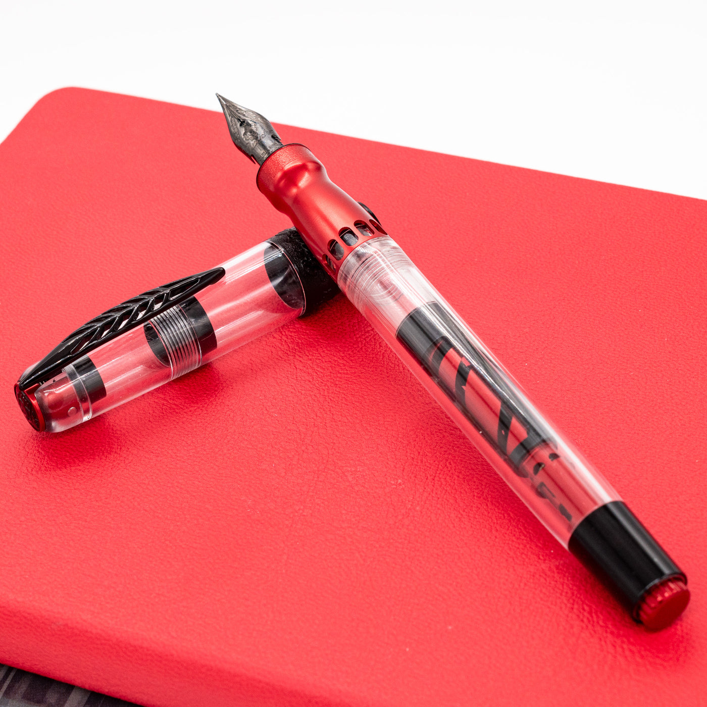 Pineider Mystery Fast Filler Fountain Pen - Red (14k Nib) resin