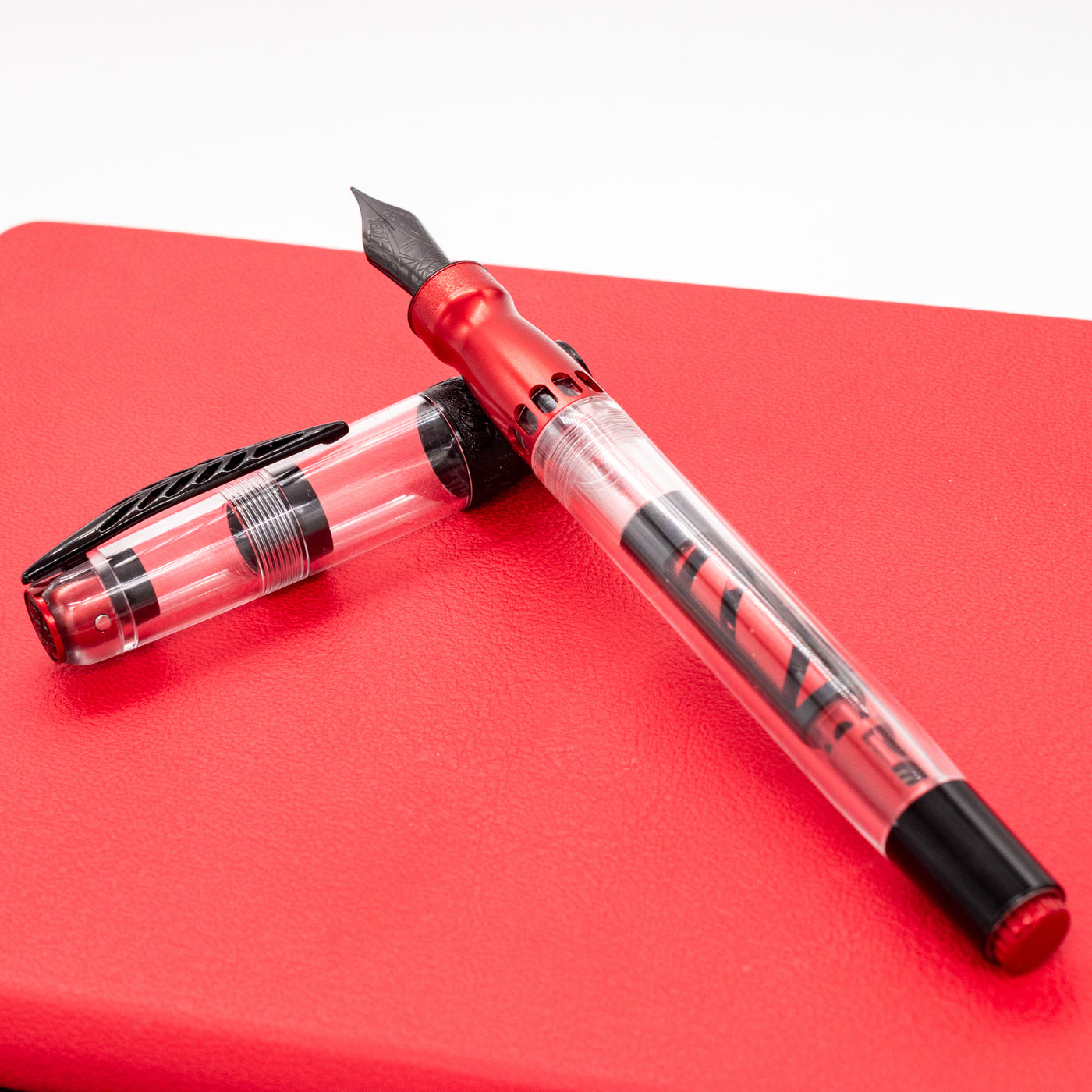 Pineider Mystery Fast Filler Fountain Pen - Red demonstrator