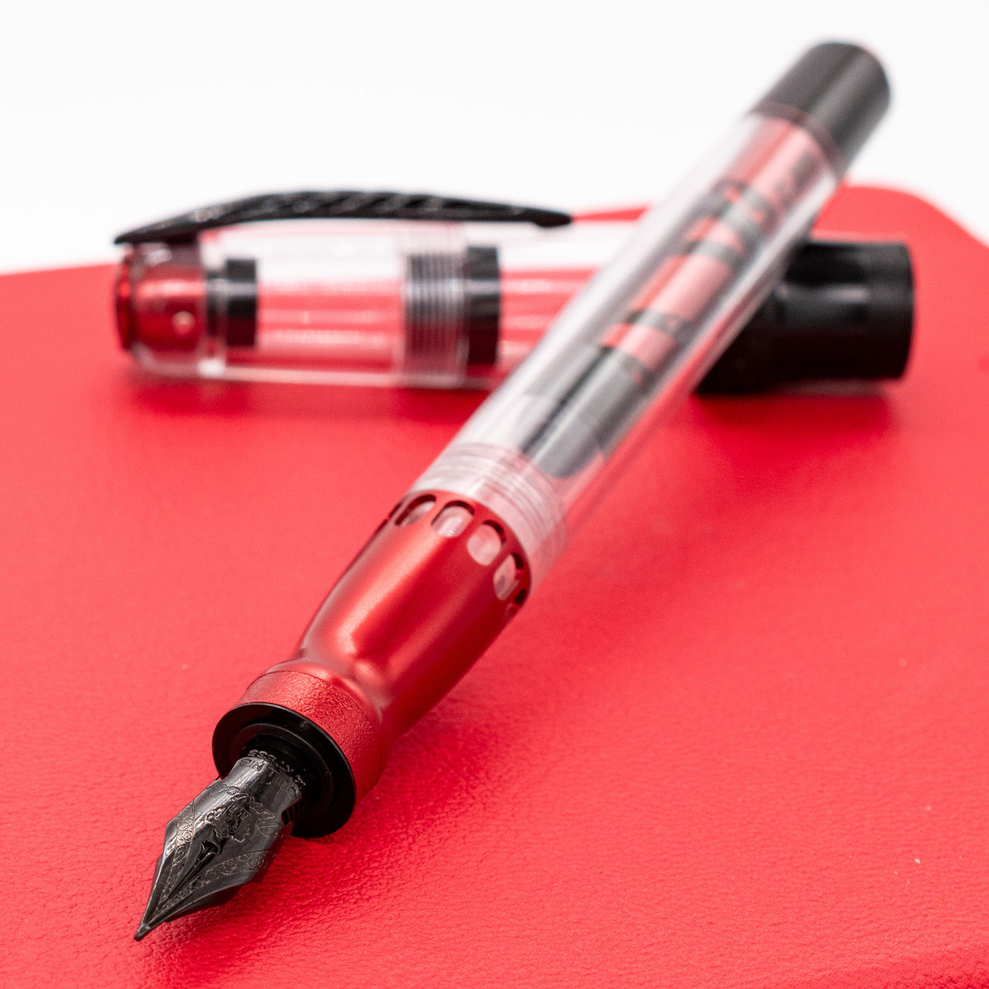 Pineider Mystery Fast Filler Fountain Pen - Red (14k Nib) gold nib