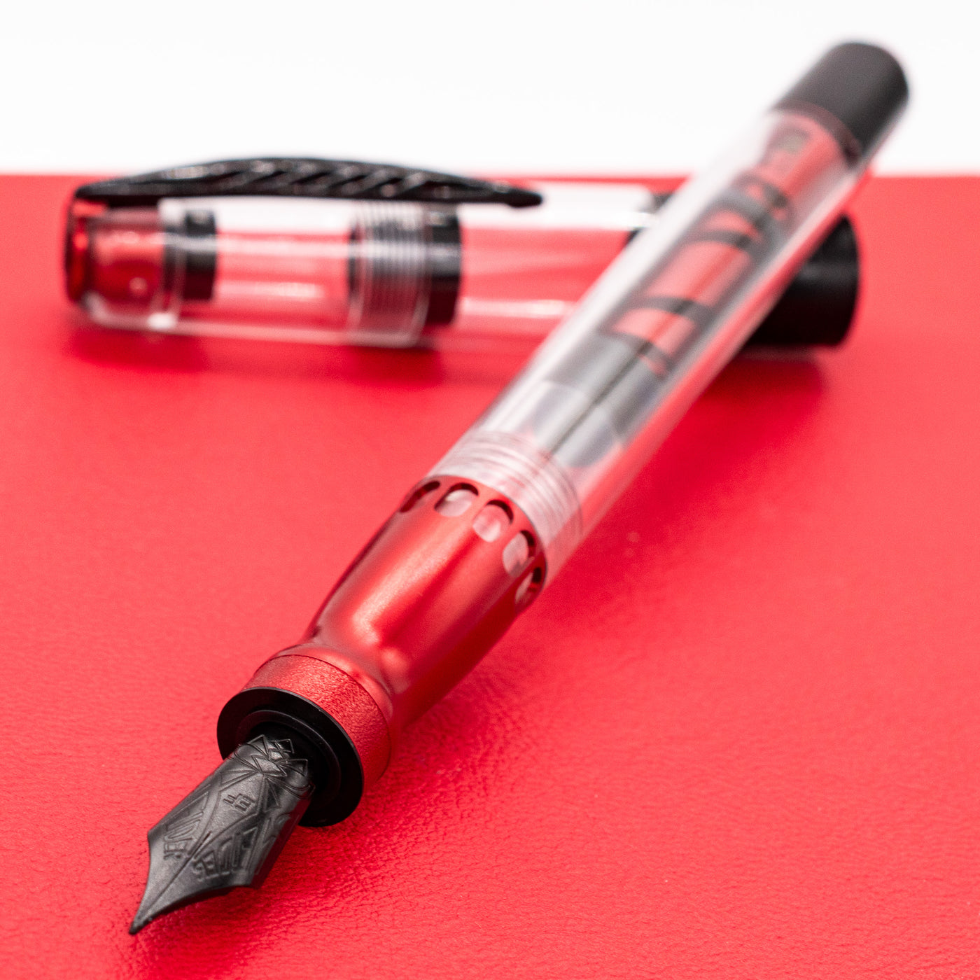 Pineider Mystery Fast Filler Fountain Pen - Red resin