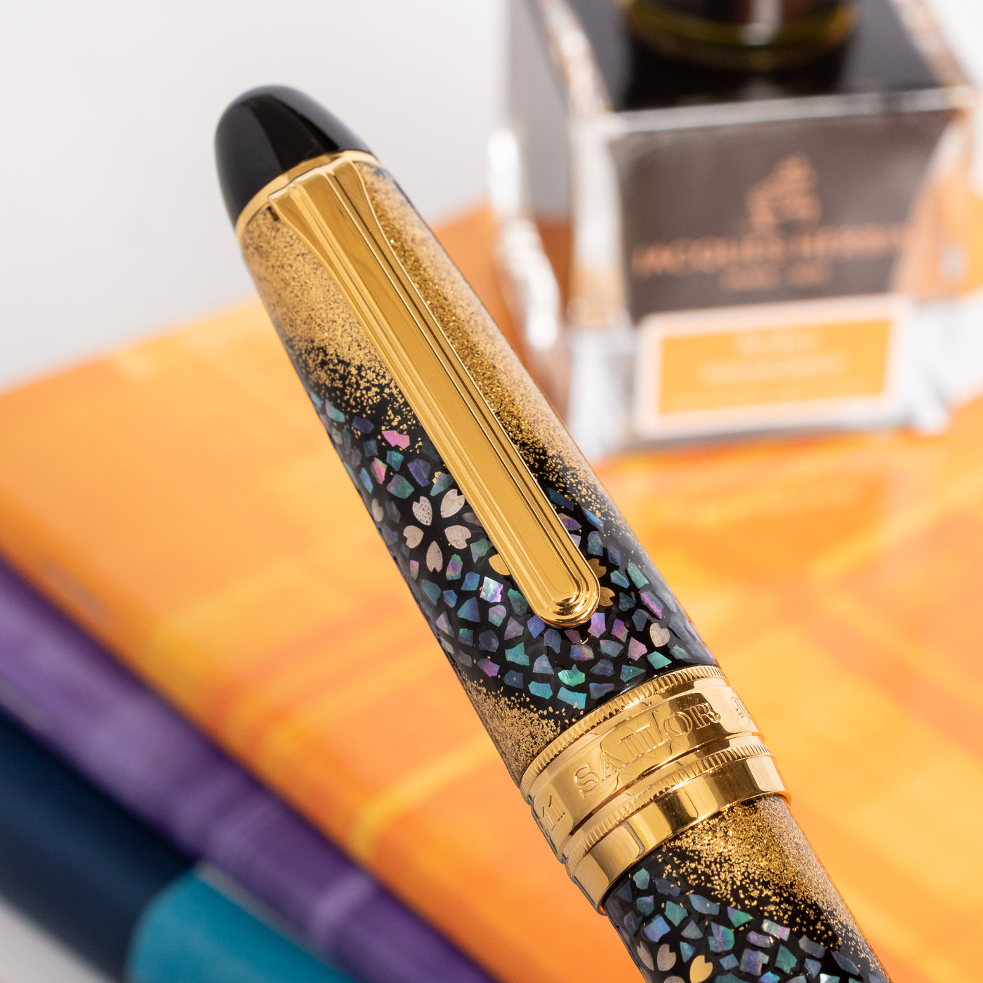 Sailor 1911 King of Pens Maki-e Sakura Nagare Fountain Pen clip