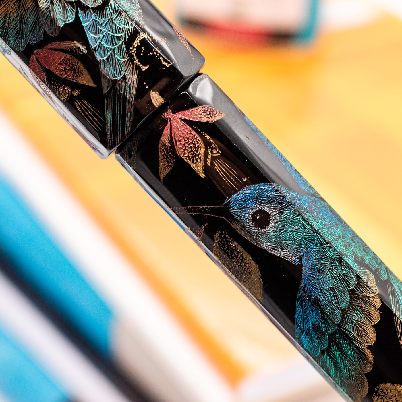 Taccia Palisades Chinkin Hummingbird Fountain Pen painted