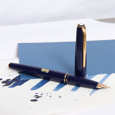 Montblanc Generation Blue & Gold Fountain Pen - Preowned Uncapped