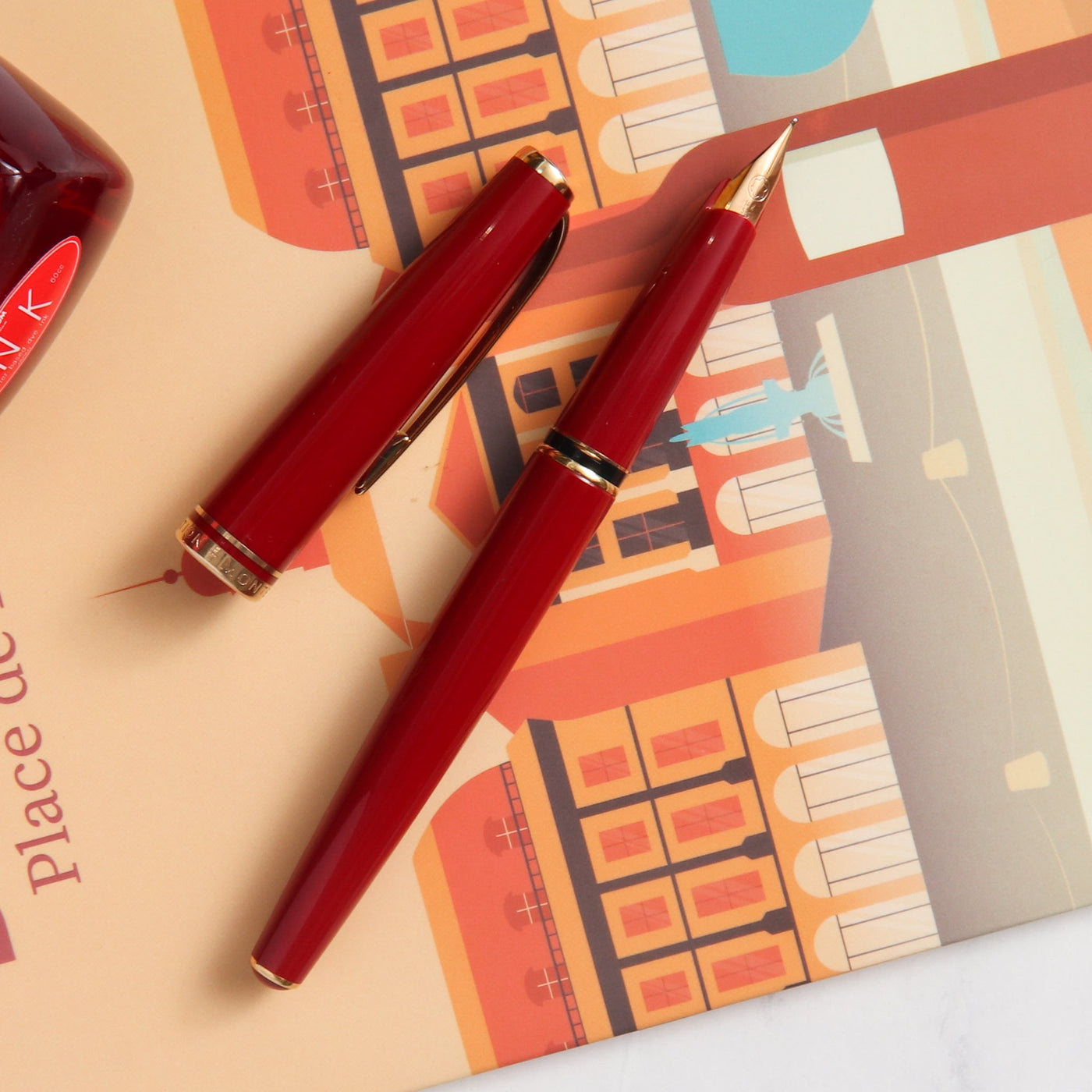 Montblanc Generation Bright Red & Gold Fountain Pen - Preowned Resin