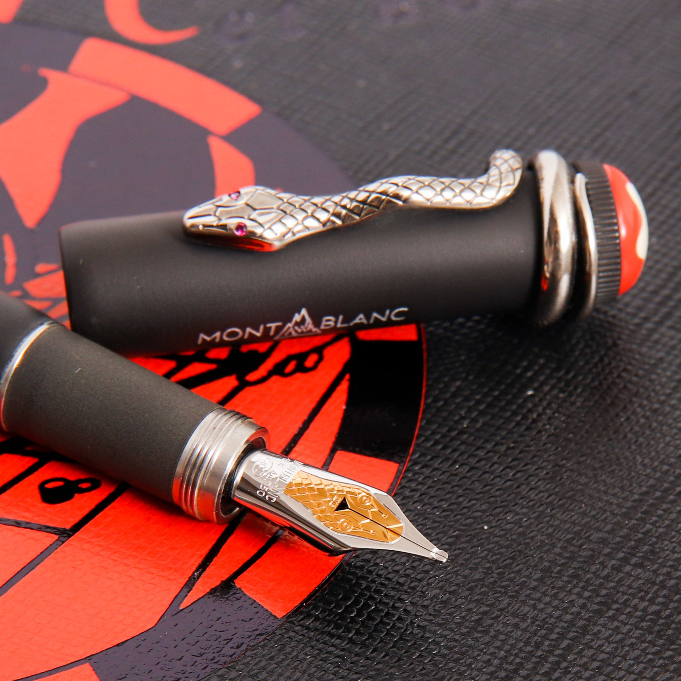 Montblanc Heritage Collection Rouge et Noir Limited Edition 1906 Fountain Pen Gold Nib Details