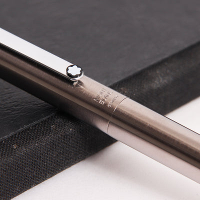 Montblanc Slimline 1122 Stainless Steel Fountain Pen Engraved Logo